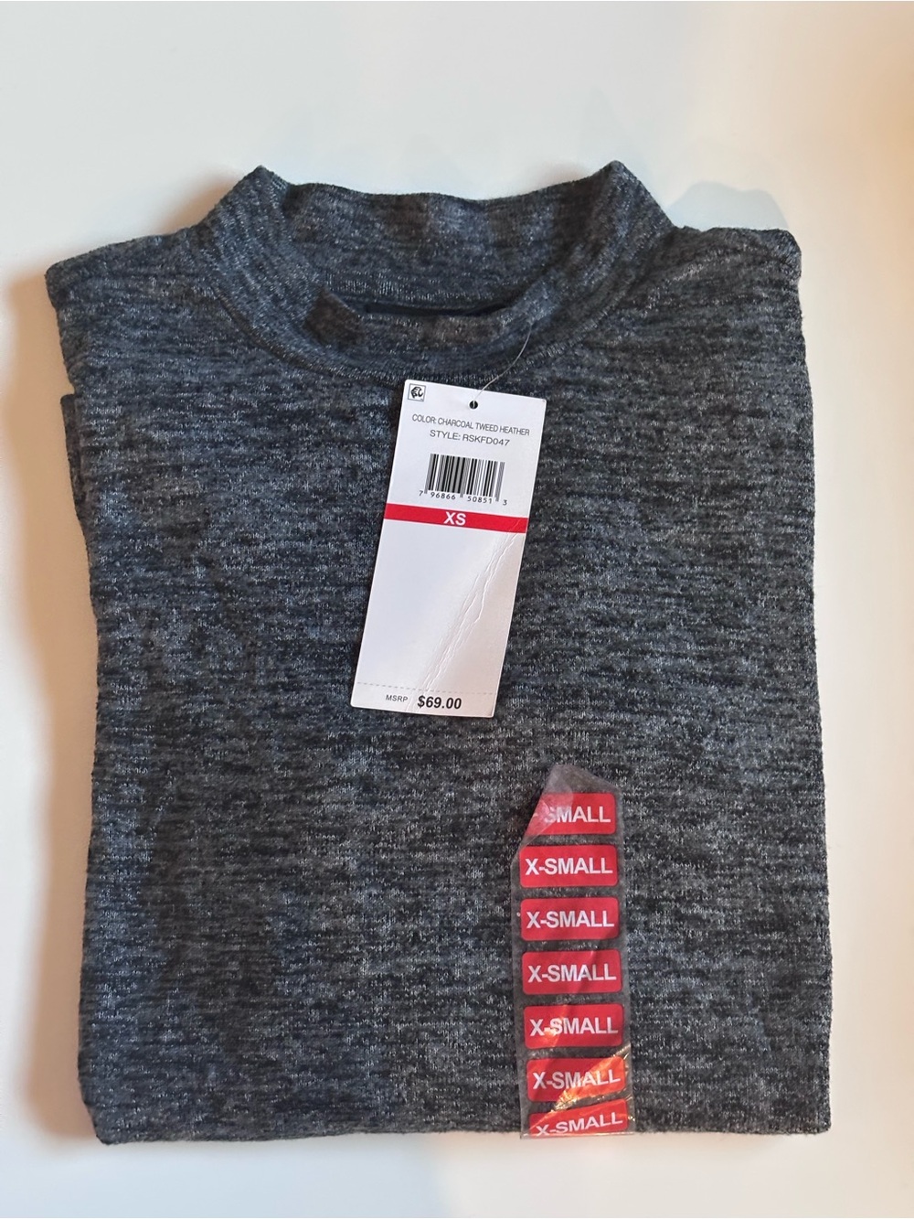 Rafaella Charcoal Heather Long-Sleeve Top